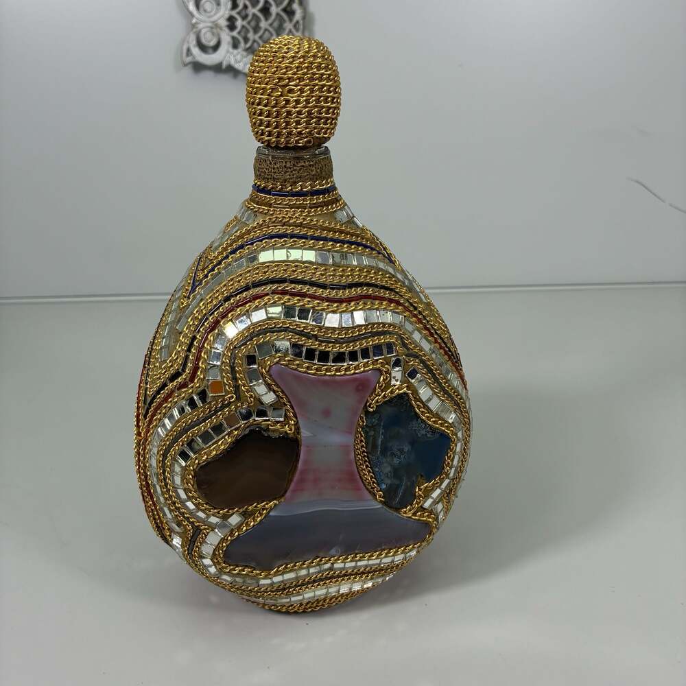 Ohana-Buxbaum Brasil Decorative Agate and Mosaic Glass Decanter